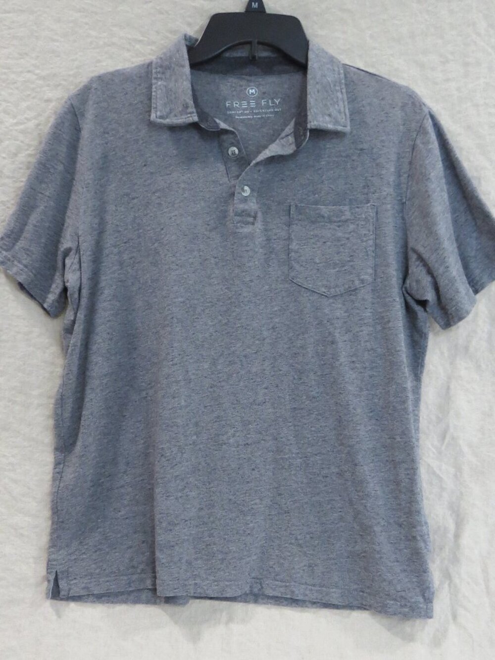 Free Fly Cotton, Viscose Bamboo Blend Shirt Men's SIZE Medium Heathered Gray